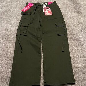 VIP Olive Green Cargo Wide-Leg Pants